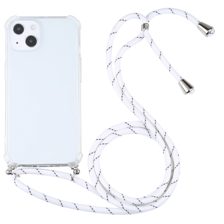 Four-corner Shockproof Transparent TPU Protective Case with Lanyard, For iPhone 13 mini