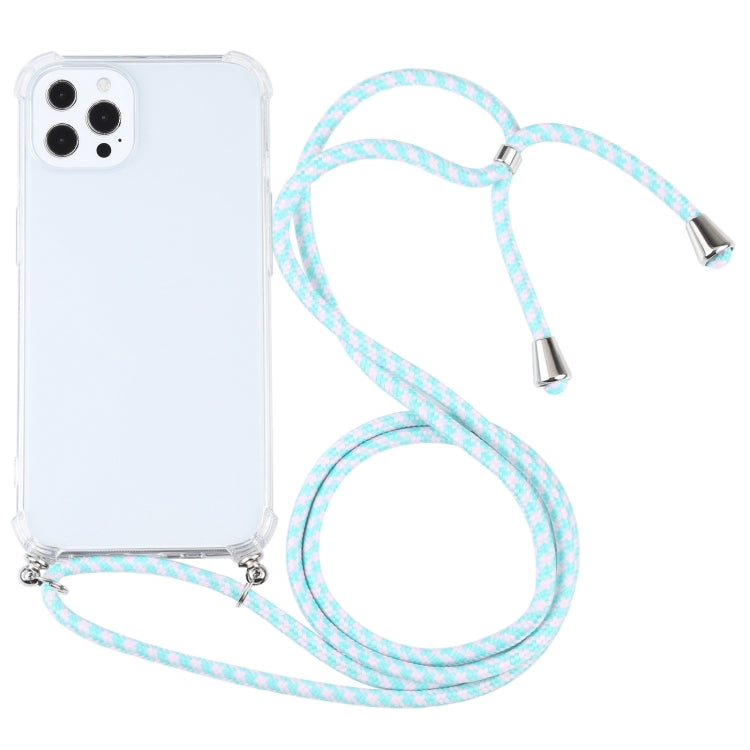 Four-corner Shockproof Transparent TPU Protective Case with Lanyard, For iPhone 13 Pro