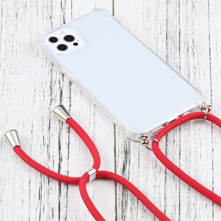 Four-corner Shockproof Transparent TPU Protective Case with Lanyard, For iPhone 13 Pro