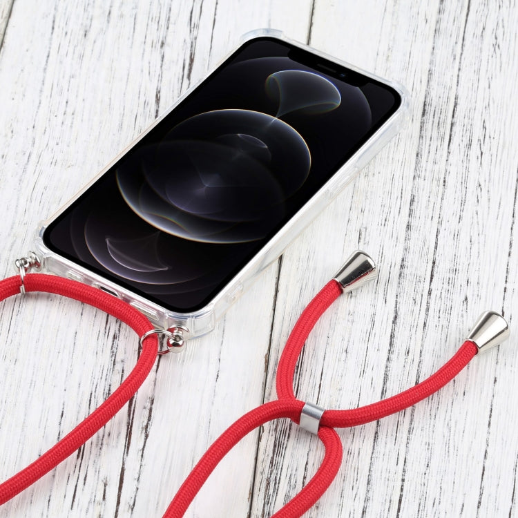 Four-corner Shockproof Transparent TPU Protective Case with Lanyard, For iPhone 13 Pro