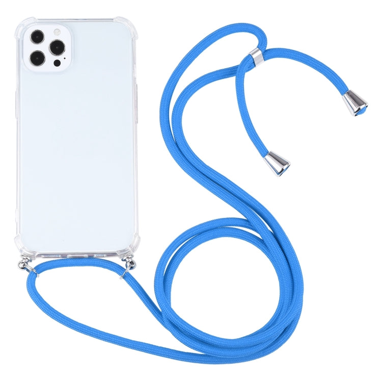 Four-corner Shockproof Transparent TPU Protective Case with Lanyard, For iPhone 13 Pro