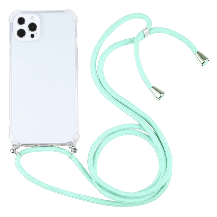 Four-corner Shockproof Transparent TPU Protective Case with Lanyard, For iPhone 13 Pro