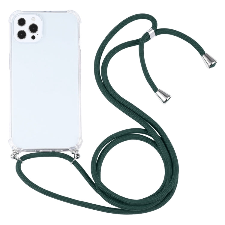 Four-corner Shockproof Transparent TPU Protective Case with Lanyard, For iPhone 13 Pro