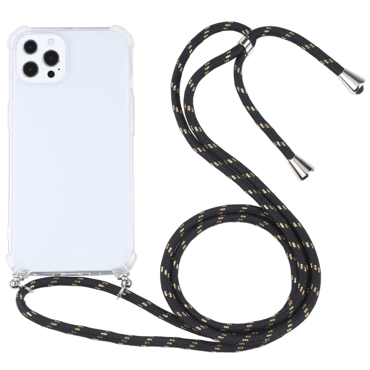 Four-corner Shockproof Transparent TPU Protective Case with Lanyard, For iPhone 13 Pro