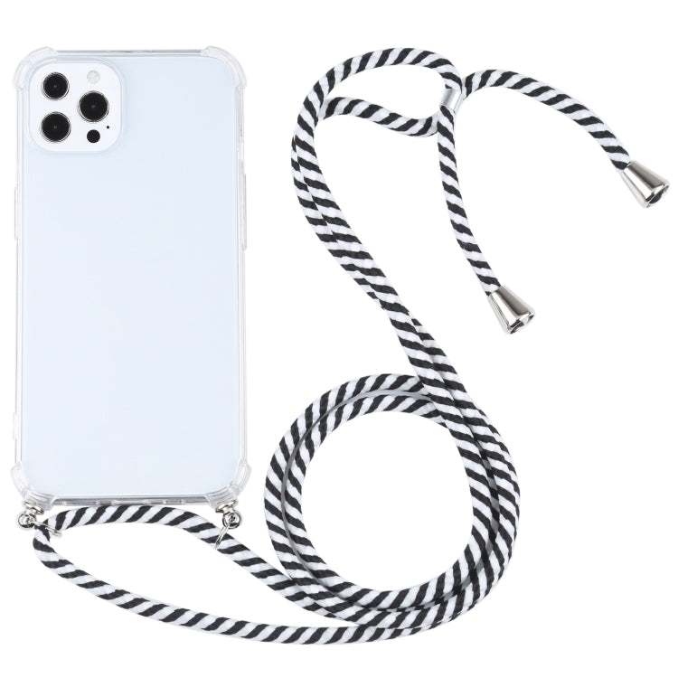 Four-corner Shockproof Transparent TPU Protective Case with Lanyard, For iPhone 13 Pro