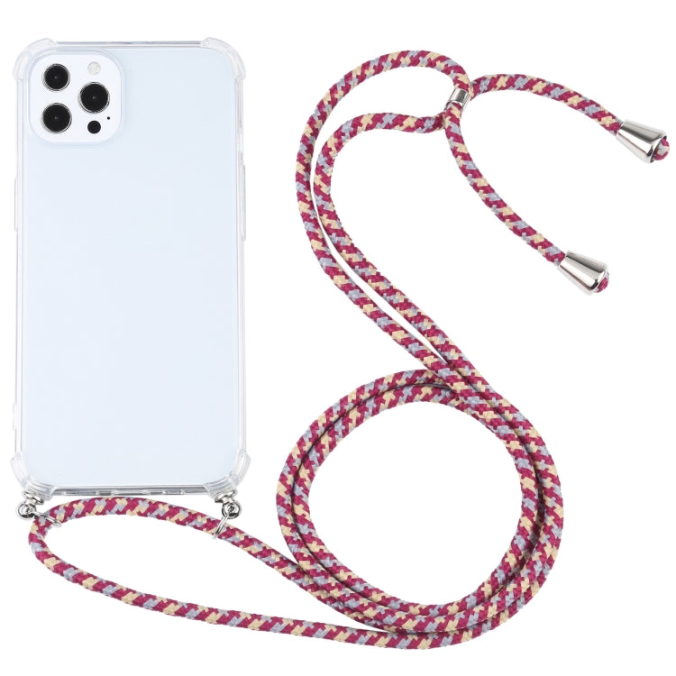 Four-corner Shockproof Transparent TPU Protective Case with Lanyard, For iPhone 13 Pro