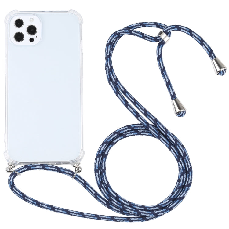 Four-corner Shockproof Transparent TPU Protective Case with Lanyard, For iPhone 13 Pro Max