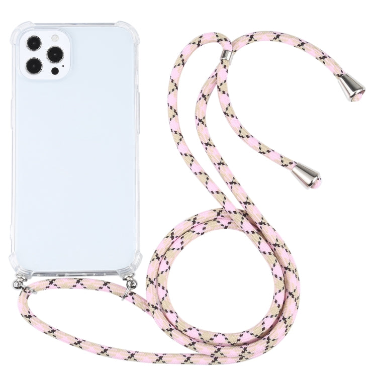 Four-corner Shockproof Transparent TPU Protective Case with Lanyard, For iPhone 13 Pro Max