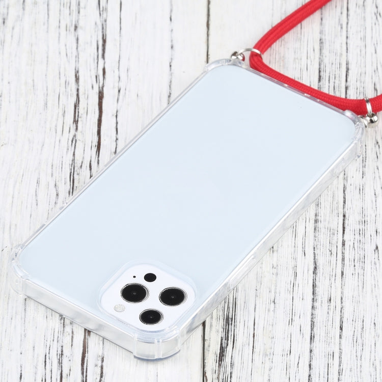 Four-corner Shockproof Transparent TPU Protective Case with Lanyard, For iPhone 13 Pro Max
