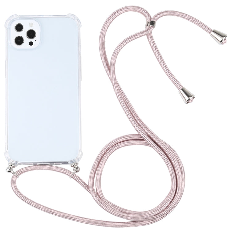 Four-corner Shockproof Transparent TPU Protective Case with Lanyard, For iPhone 13 Pro Max