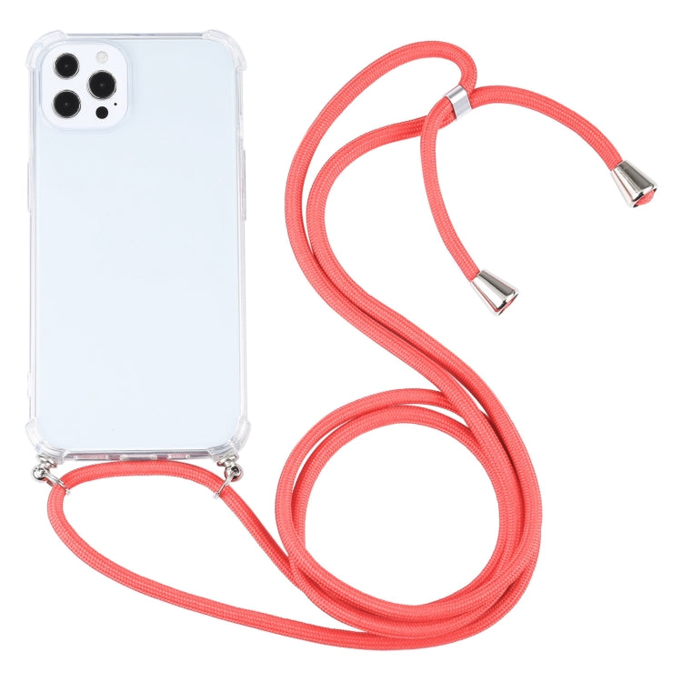 Four-corner Shockproof Transparent TPU Protective Case with Lanyard, For iPhone 13 Pro Max