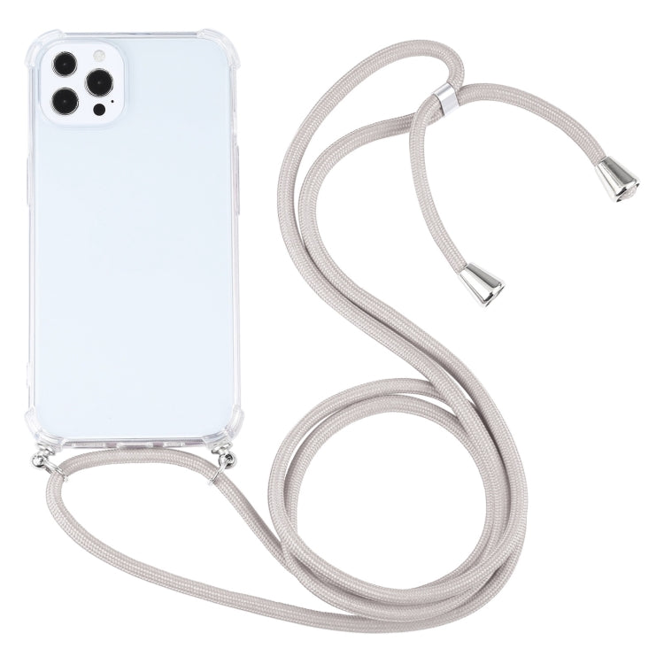Four-corner Shockproof Transparent TPU Protective Case with Lanyard, For iPhone 13 Pro Max