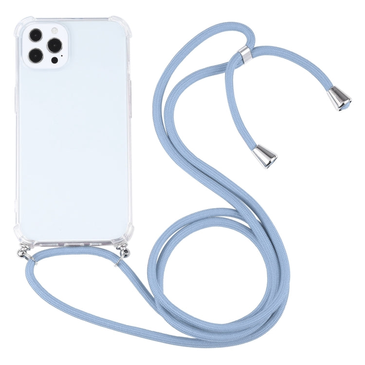 Four-corner Shockproof Transparent TPU Protective Case with Lanyard, For iPhone 13 Pro Max