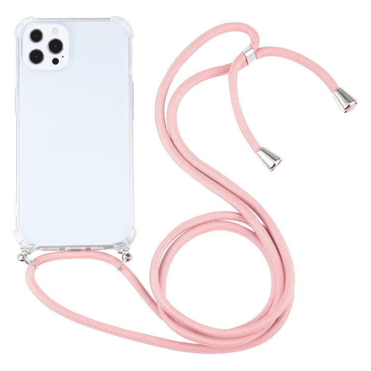 Four-corner Shockproof Transparent TPU Protective Case with Lanyard, For iPhone 13 Pro Max