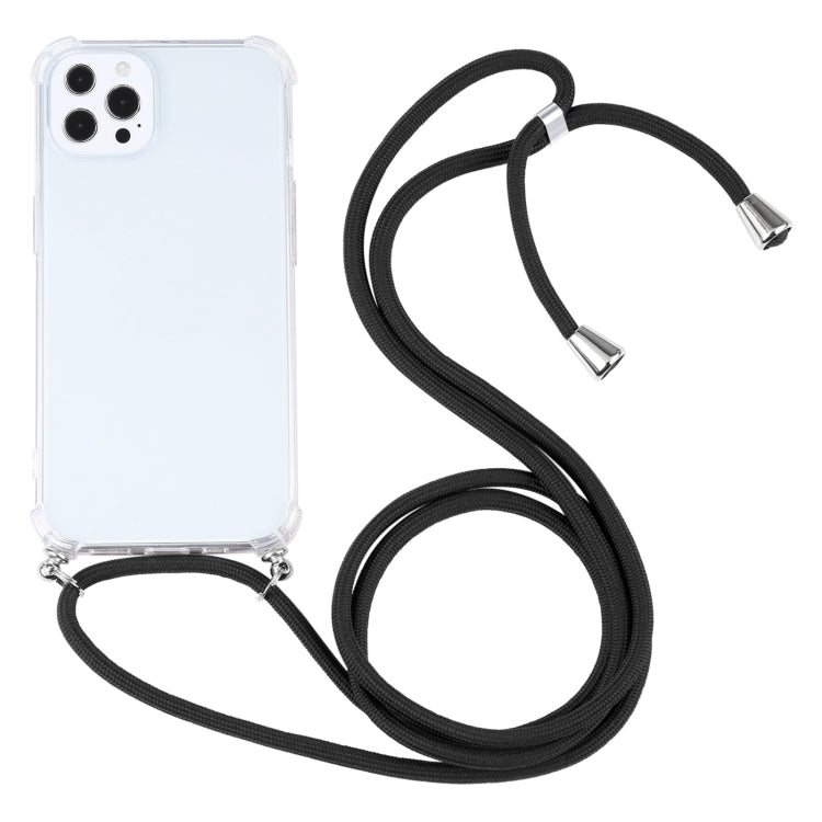 Four-corner Shockproof Transparent TPU Protective Case with Lanyard, For iPhone 13 Pro Max