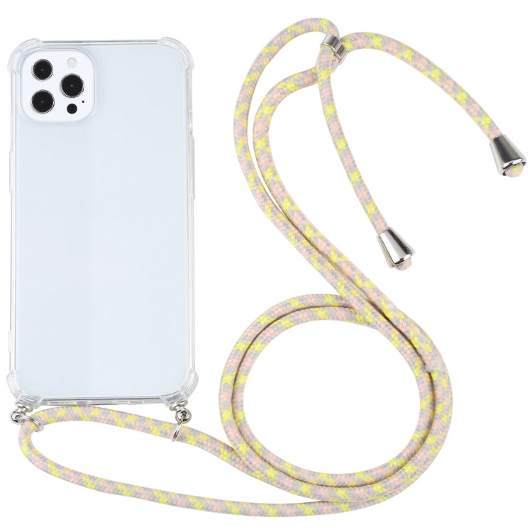 Four-corner Shockproof Transparent TPU Protective Case with Lanyard, For iPhone 13 Pro Max