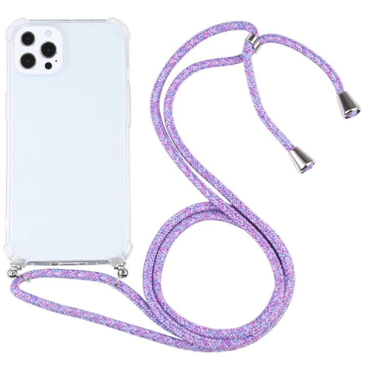 Four-corner Shockproof Transparent TPU Protective Case with Lanyard, For iPhone 13 Pro Max