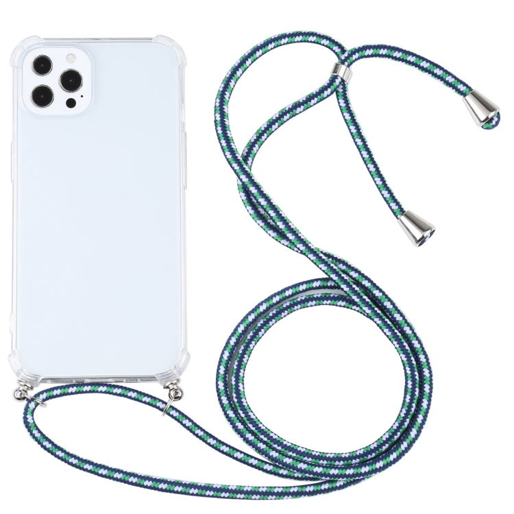 Four-corner Shockproof Transparent TPU Protective Case with Lanyard, For iPhone 13 Pro Max