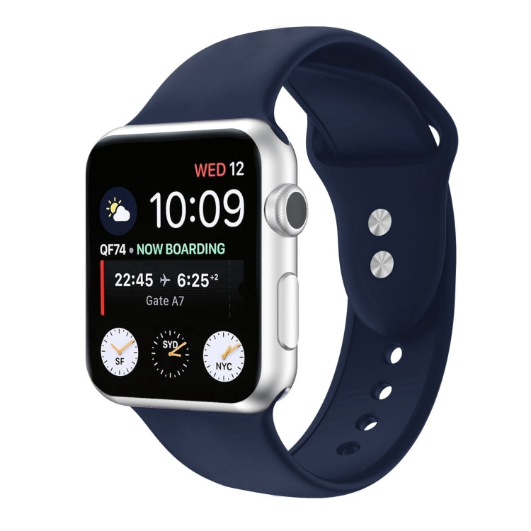 Double Nail Silicone Replacement Strap Watchband For Apple Watch Series, 7 41mm / 6 & SE & 5 & 4 40mm / 3 & 2 & 1 38mm