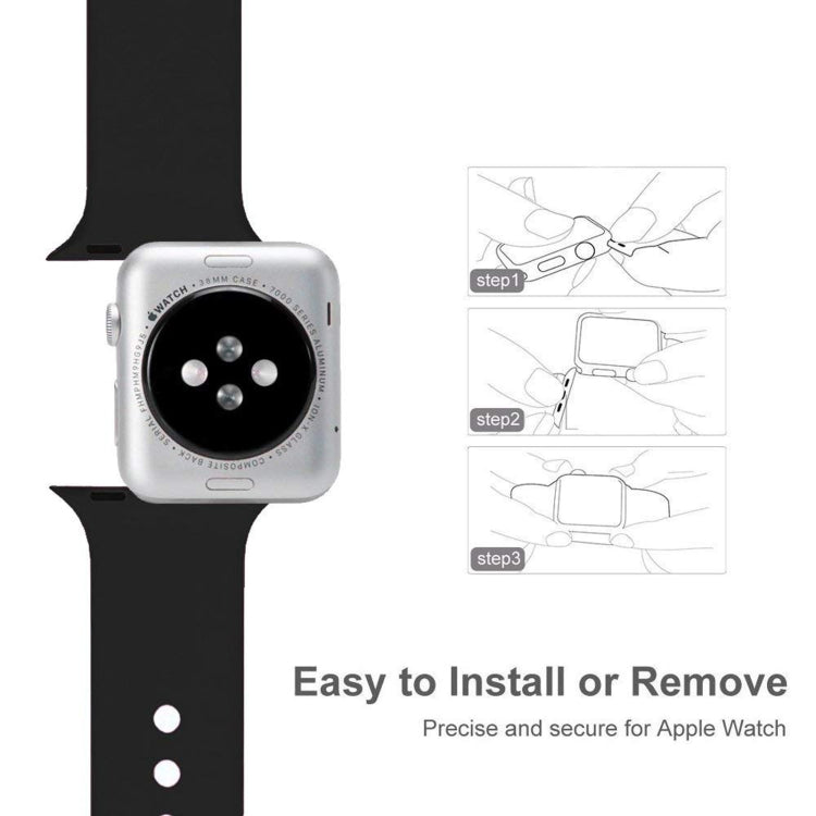 Double Nail Silicone Replacement Strap Watchband For Apple Watch Series, 7 41mm / 6 & SE & 5 & 4 40mm / 3 & 2 & 1 38mm