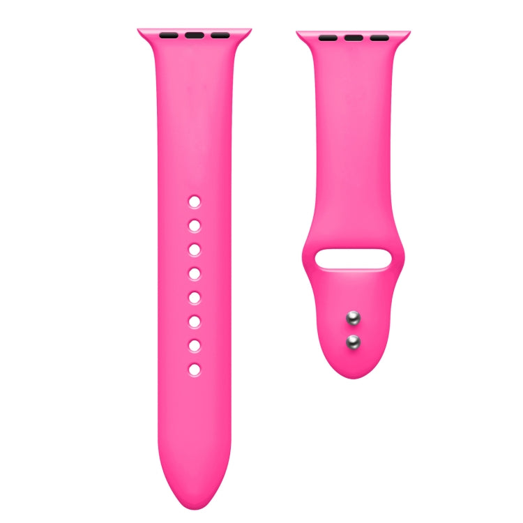Double Nail Silicone Replacement Strap Watchband For Apple Watch Series, 7 45mm / 6 & SE & 5 & 4 44mm / 3 & 2 & 1 42mm