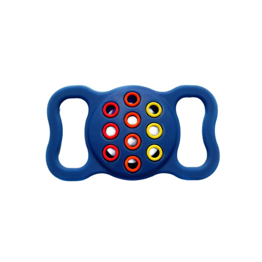 Pet AirTag holder featuring vibrant dual-tone silicone design with impact absorption