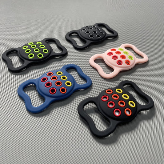 Durable silicone AirTag protective housing with soft-grip dual-color exterior shell