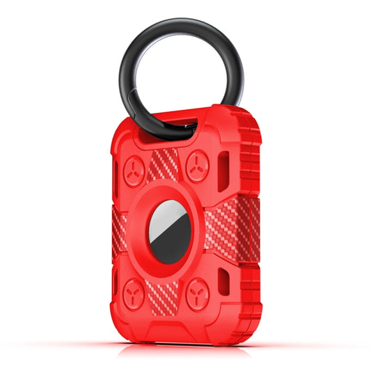 AirTag secure inside Tank Armor shockproof protective case with keychain loop attached