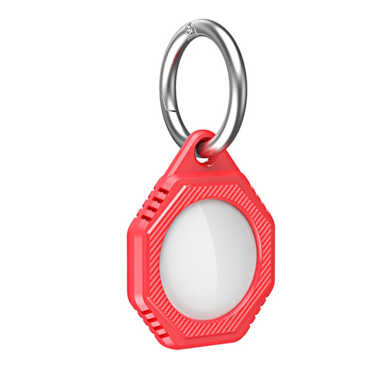 Shockproof AirTag holder with octagonal shape and built-in metal ring loop