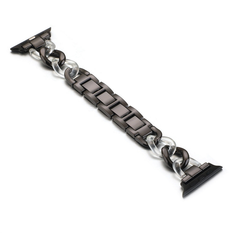 Five-beads Diamond Steel Replacement Strap Watchband For Apple Watch Series, 7 41mm / 6 & SE & 5 & 4 40mm / 3 & 2 & 1 38mm, 7 45mm / 6 & SE & 5 & 4 44mm / 3 & 2 & 1 42mm