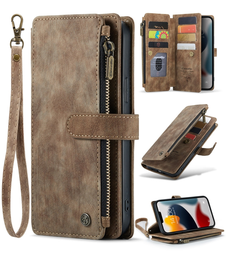 CaseMe-C30 PU + TPU Multifunctional Horizontal Flip Leather Case with Holder & Card Slot & Wallet & Zipper Pocket
