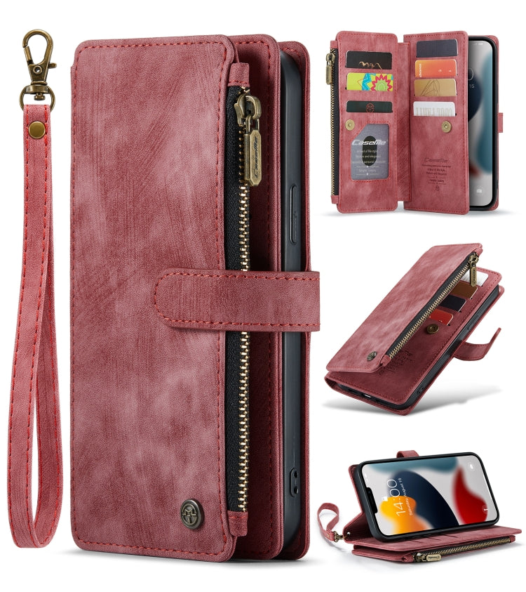 CaseMe-C30 PU + TPU Multifunctional Horizontal Flip Leather Case with Holder & Card Slot & Wallet & Zipper Pocket