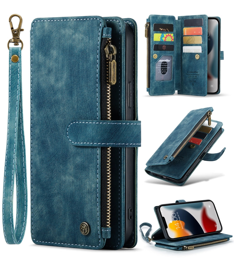 CaseMe-C30 PU + TPU Multifunctional Horizontal Flip Leather Case with Holder & Card Slot & Wallet & Zipper Pocket