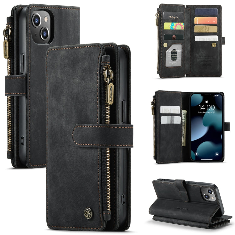 CaseMe-C30 PU + TPU Multifunctional Horizontal Flip Leather Case with Holder & Card Slot & Wallet & Zipper Pocket