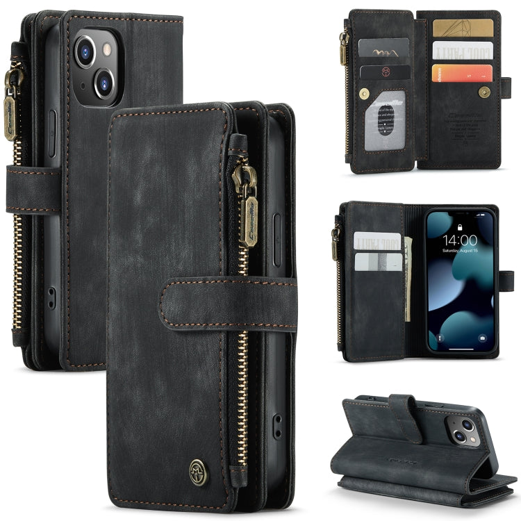 CaseMe-C30 PU + TPU Multifunctional Horizontal Flip Leather Case with Holder & Card Slot & Wallet & Zipper Pocket