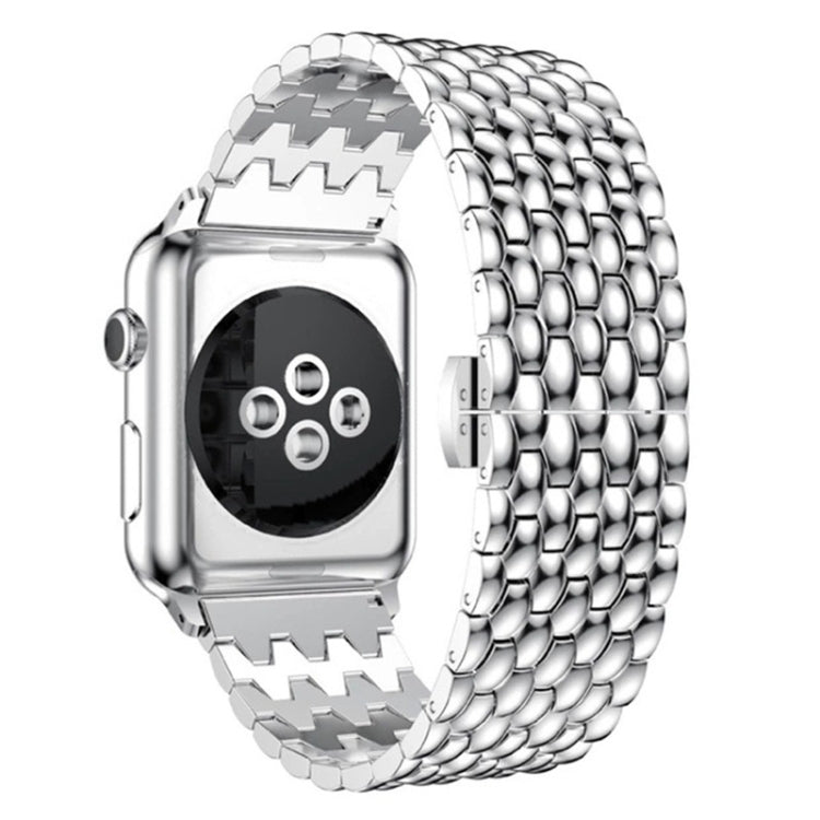 Fish-scale Texture Metal Replacement Strap Watchband For Apple Watch Series, 7 41mm / 6 & SE & 5 & 4 40mm / 3 & 2 & 1 38mm, 7 45mm / 6 & SE & 5 & 4 44mm / 3 & 2 & 1 42mm
