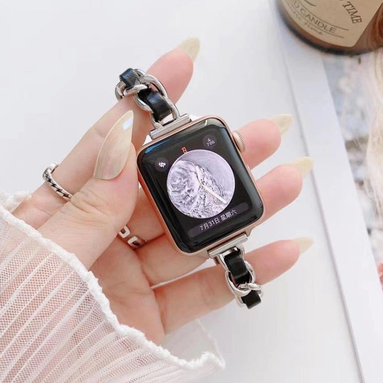 Single Row Metal Replacement Strap Watchband For Apple Watch Series, 7 41mm / 6 & SE & 5 & 4 40mm / 3 & 2 & 1 38mm, 7 45mm / 6 & SE & 5 & 4 44mm / 3 & 2 & 1 42mm