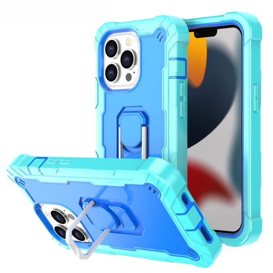 iPhone 13 Pro Max shockproof case with rotating holder, 3-layer PC rubber protection