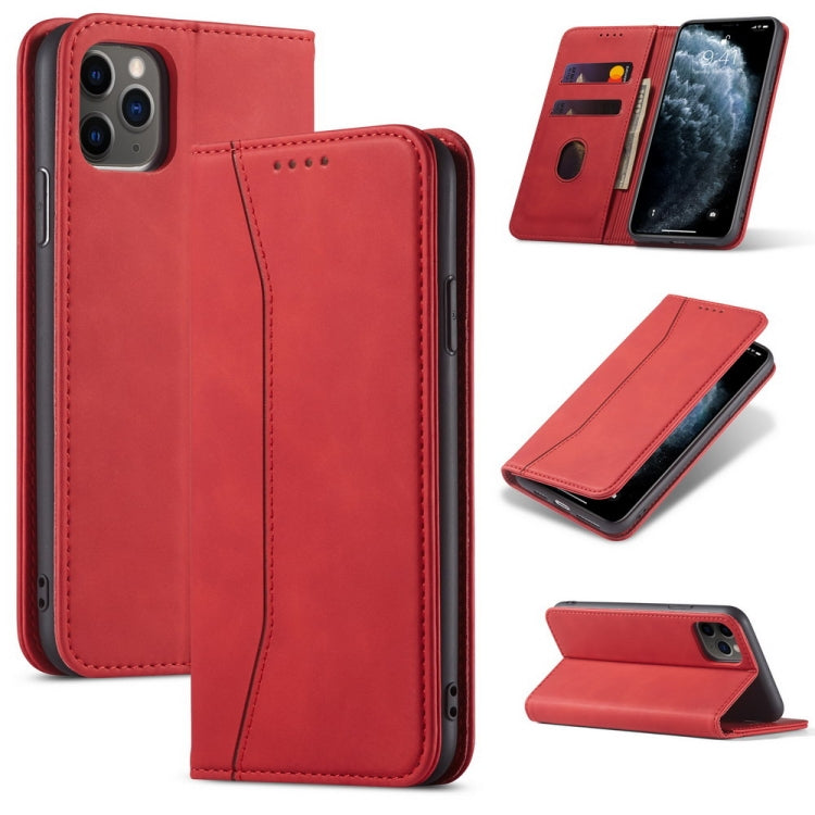 Skin-feel Calfskin Texture Magnetic Dual-Fold Horizontal Flip Leather Case with Holder & Card Slots & Wallet