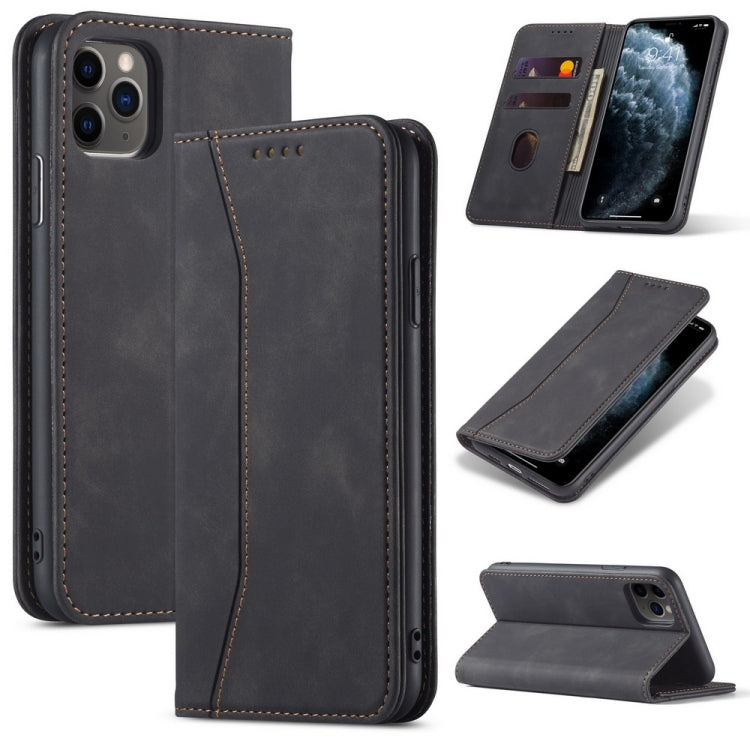 Skin-feel Calfskin Texture Magnetic Dual-Fold Horizontal Flip Leather Case with Holder & Card Slots & Wallet