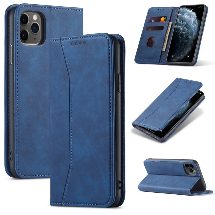 Skin-feel Calfskin Texture Magnetic Dual-Fold Horizontal Flip Leather Case with Holder & Card Slots & Wallet