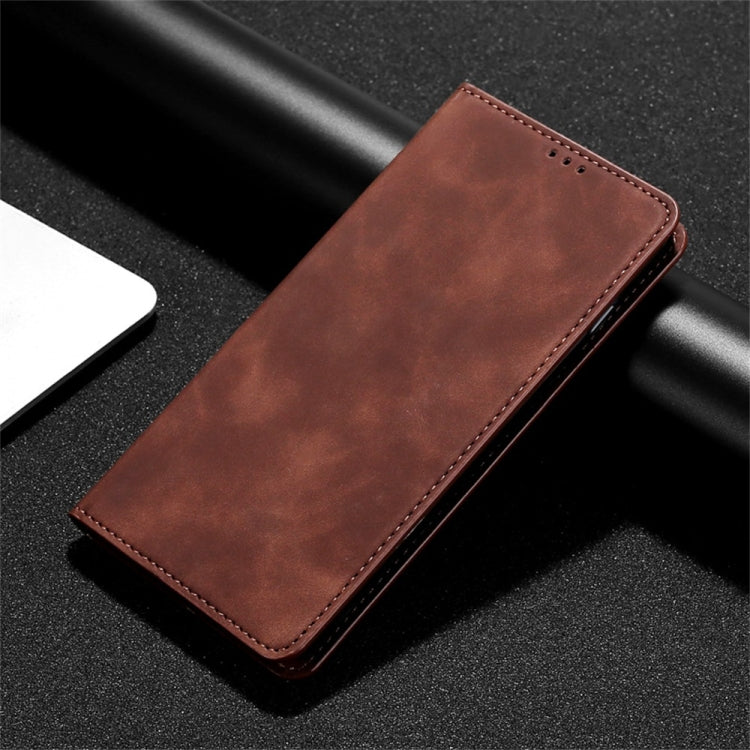 Skin Feel Magnetic Horizontal Flip Leather Case with Holder & Card Slots, For iPhone 13 Pro Max
