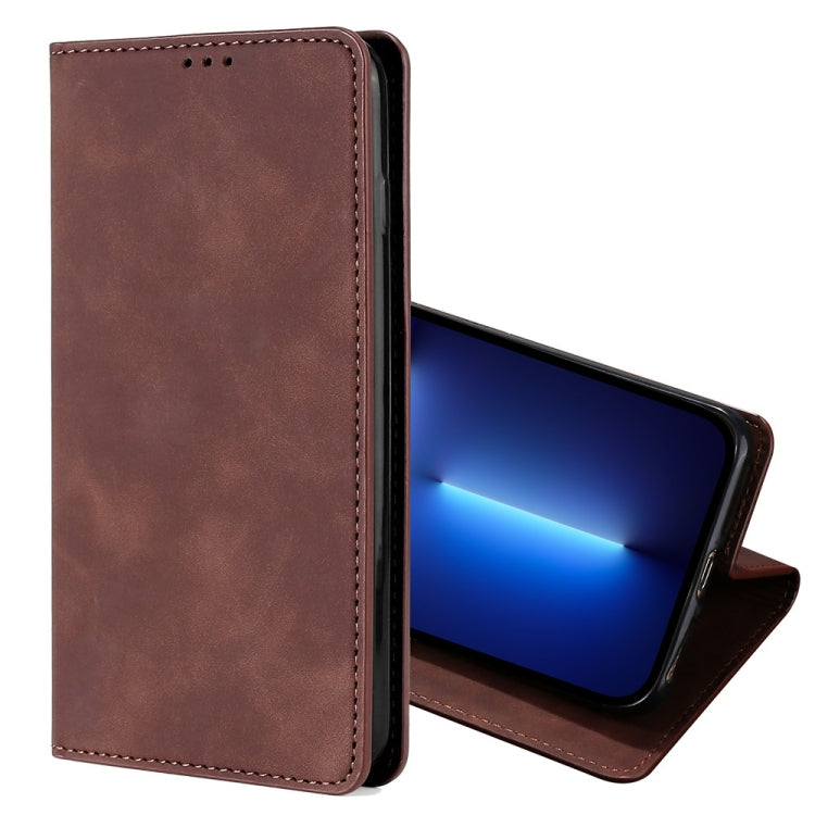 Skin Feel Magnetic Horizontal Flip Leather Case with Holder & Card Slots, For iPhone 13 Pro Max