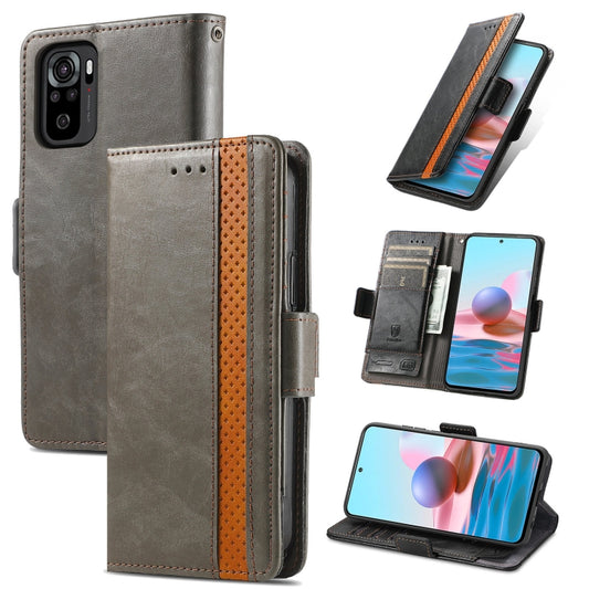 CaseNeo dual magnetic buckle flip case for Xiaomi Redmi Note 10 in premium PU leather