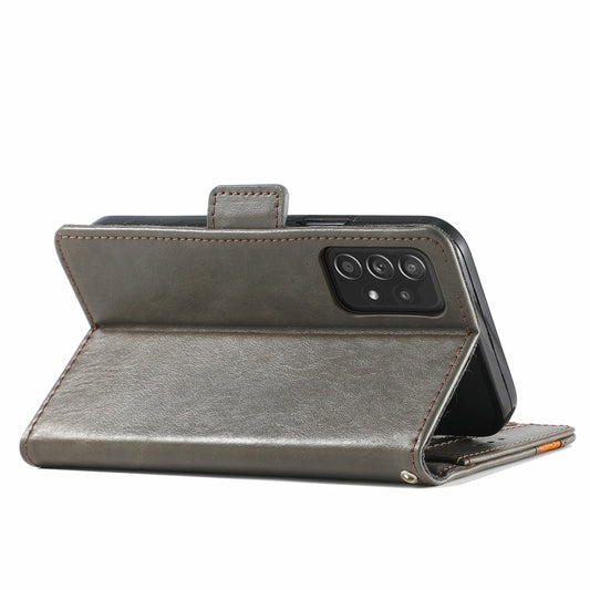 Back panel of CaseNeo leather case displaying premium PU material and splicing pattern