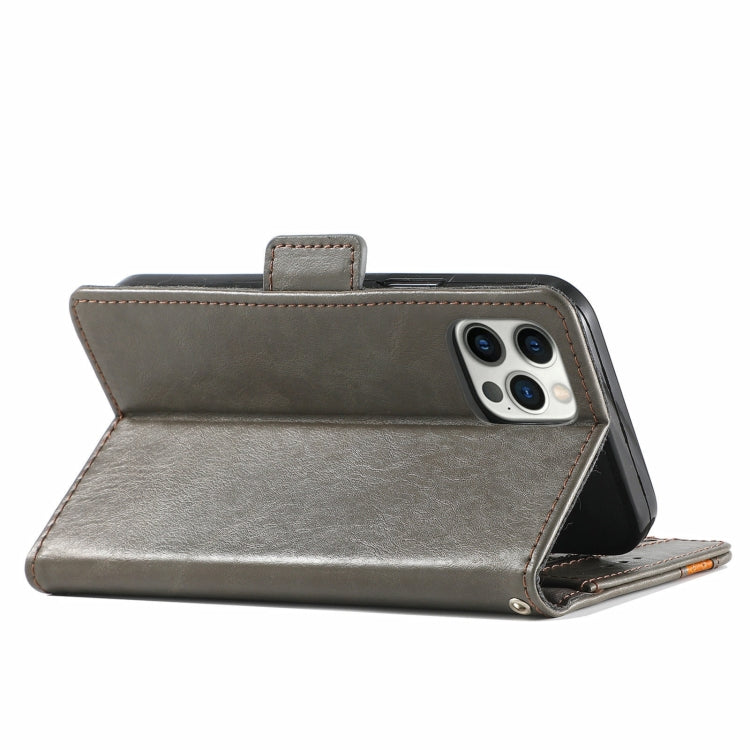 CaseNeo Business Splicing Dual Magnetic Buckle Horizontal Flip PU Leather Case with Holder & Card Slots & Wallet, For iPhone 13 Pro