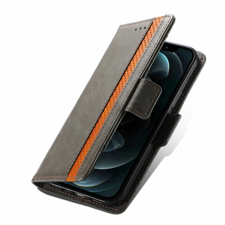 CaseNeo Business Splicing Dual Magnetic Buckle Horizontal Flip PU Leather Case with Holder & Card Slots & Wallet, For iPhone 13 Pro