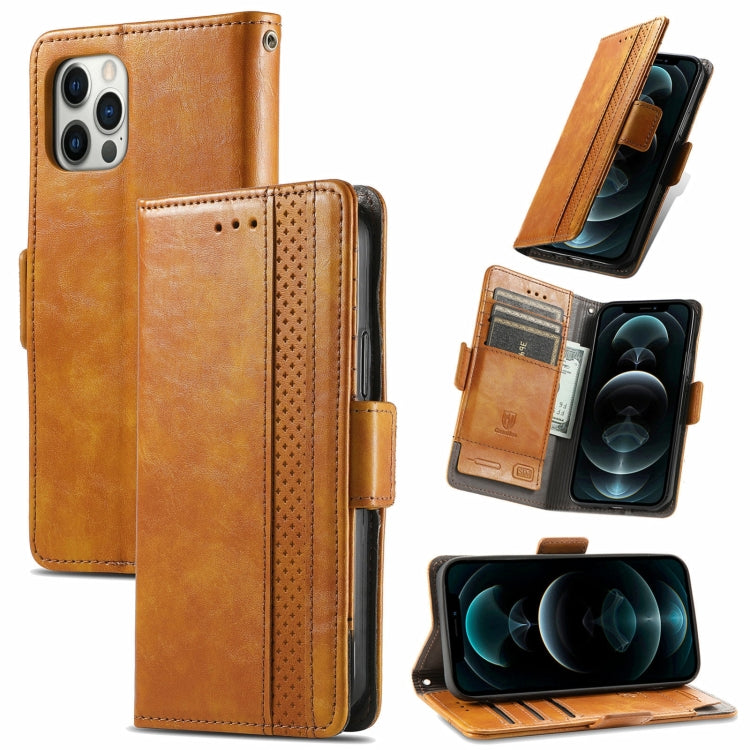 CaseNeo Business Splicing Dual Magnetic Buckle Horizontal Flip PU Leather Case with Holder & Card Slots & Wallet, For iPhone 13 Pro