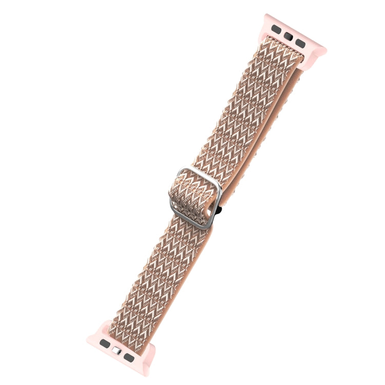 Adjustable Rhombic Texture Elastic Replacement Strap Watchband For Apple Watch Series, 7 41mm / 6 & SE & 5 & 4 40mm / 3 & 2 & 1 38mm, 7 45mm / 6 & SE & 5 & 4 44mm / 3 & 2 & 1 42mm