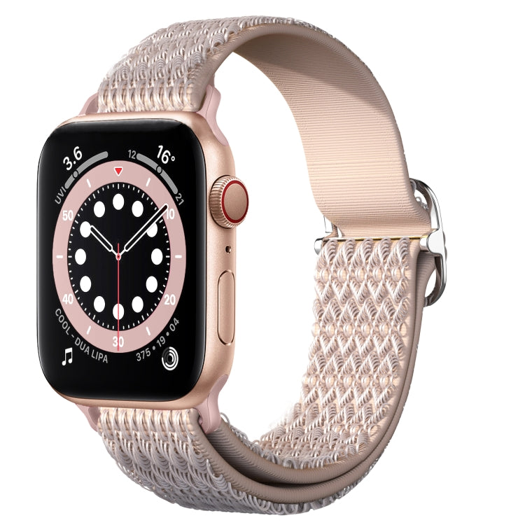 Adjustable Rhombic Texture Elastic Replacement Strap Watchband For Apple Watch Series, 7 41mm / 6 & SE & 5 & 4 40mm / 3 & 2 & 1 38mm, 7 45mm / 6 & SE & 5 & 4 44mm / 3 & 2 & 1 42mm
